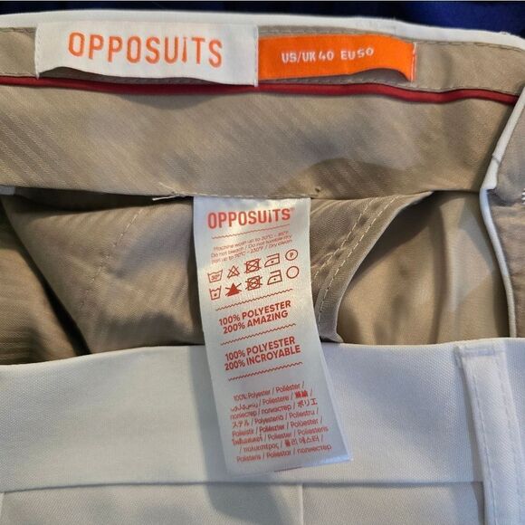 Opposuits Men's Slim Fit Solid Pants NWOT Size 40 White - Picture 4 of 4